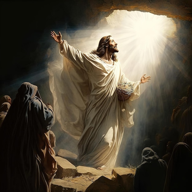 the resurrection of christ illustration Generative AI