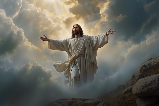 Resurrection of Jesus Christ and rises back to heaven