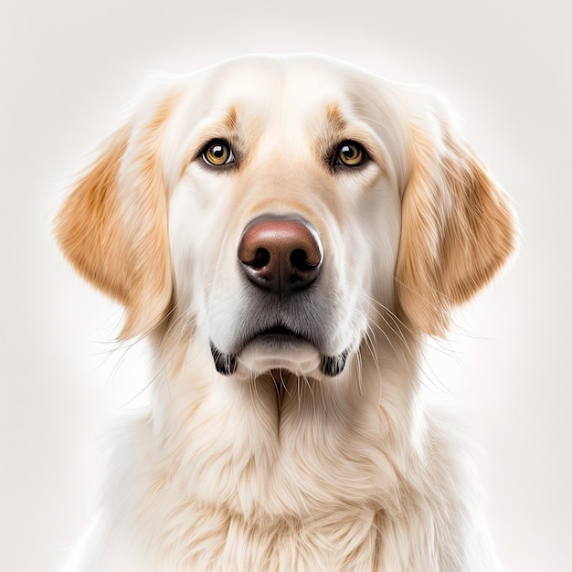 Retriever Golden dog isolated on white background Generative AI