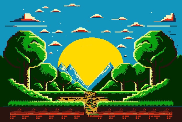 Retro 8-Bit Super Mario Console Game Background High-Resolution Wallpaper for Vintage Gaming Fans