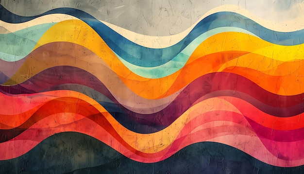 Retro Abstract Colorful Design with Lines