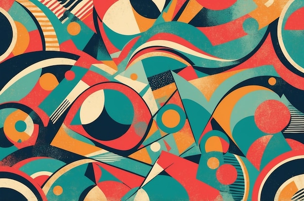 Retro abstract geometric pattern design background