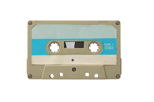 Retro Audio Cassette Tape on the White Background