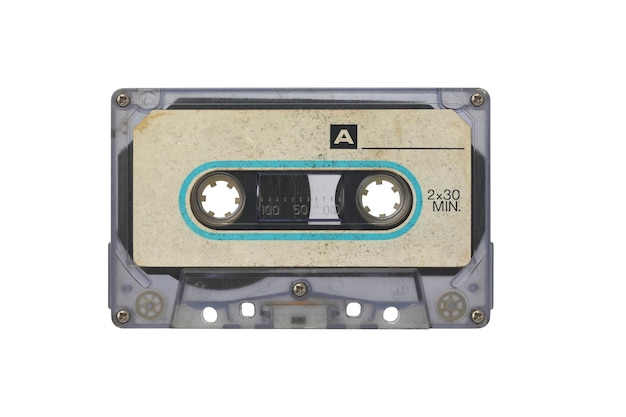 Retro Audio Cassette Tape on the White Background