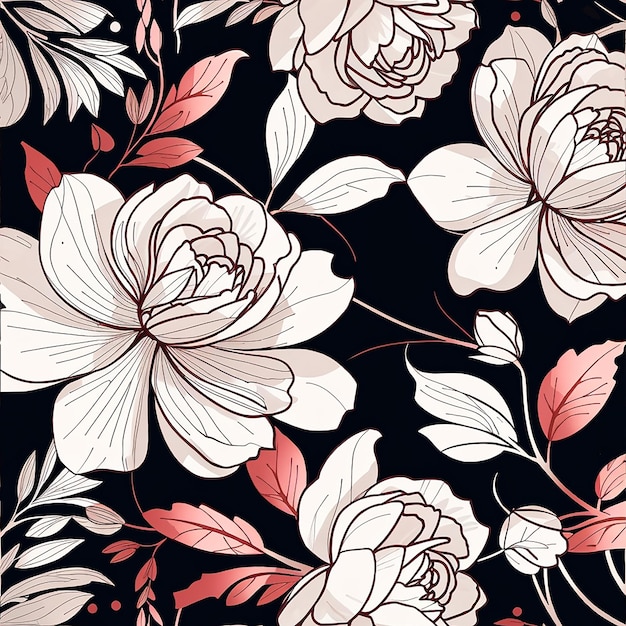 Retro background with stylized flower pattern