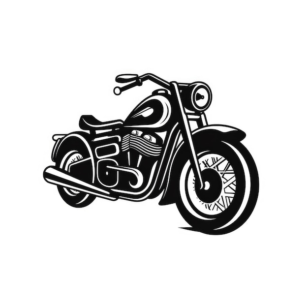 Retro black motorcycle Illustration AI GenerativexD