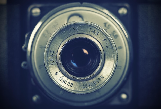 Photo retro camera lens