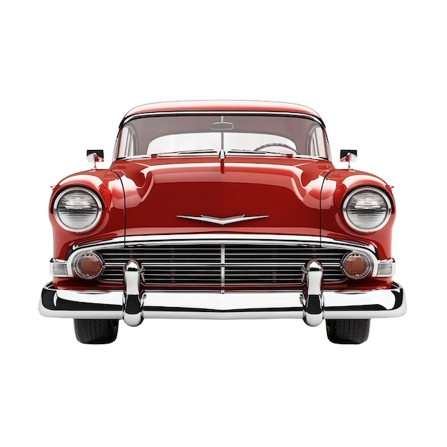 Retro car front side Transparent isolated background AI