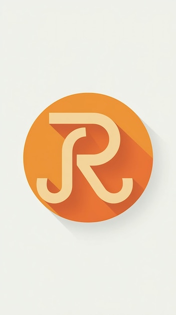 Photo retro circle icon r letter logo sign flat design