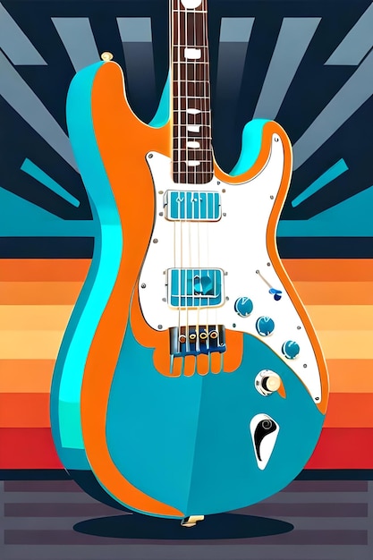 Retro Classic guitar poster retro style music poster