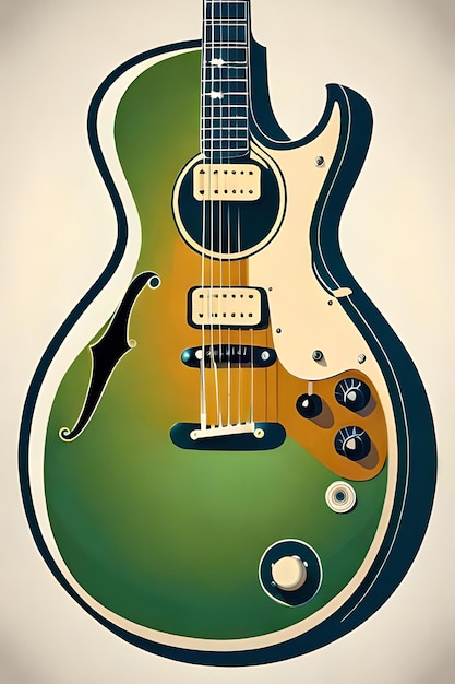 Retro and classics Guitar poster electric guitar hollow body