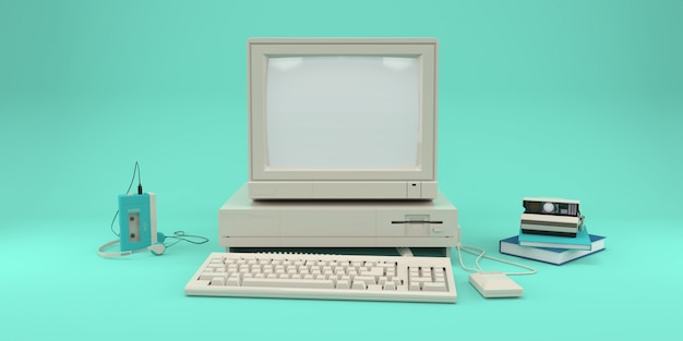 Retro computer, audio player and photo camera