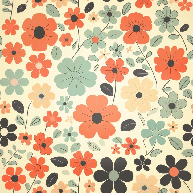 Retro Floral Pattern Design