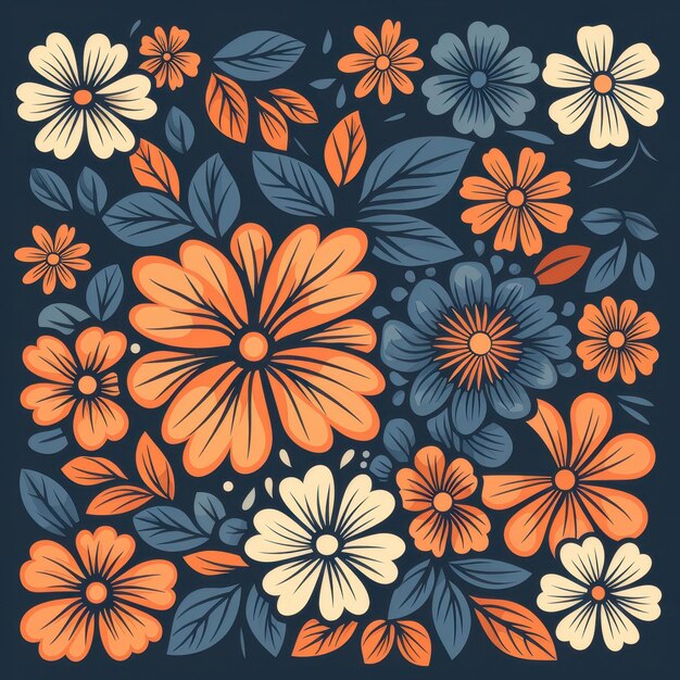 Retro Floral Pattern Design