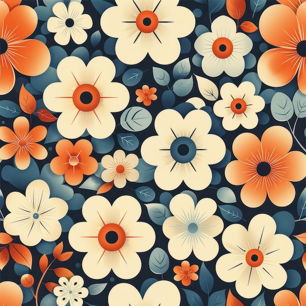 Retro Flower Pattern Design