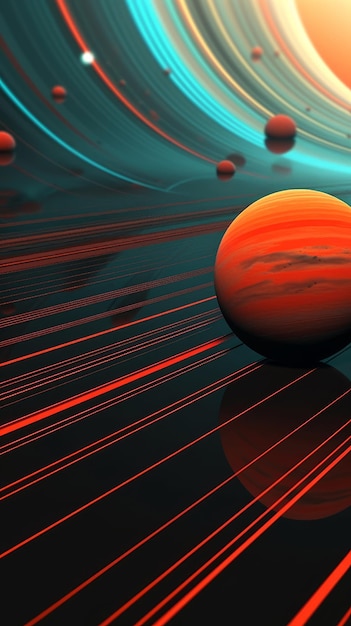 Retro Futuristic 3D Abstract Background