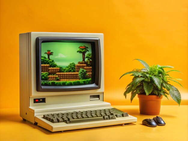 Retro gaming consoles and vintage computers collection nostalgic gaming setups from past decades