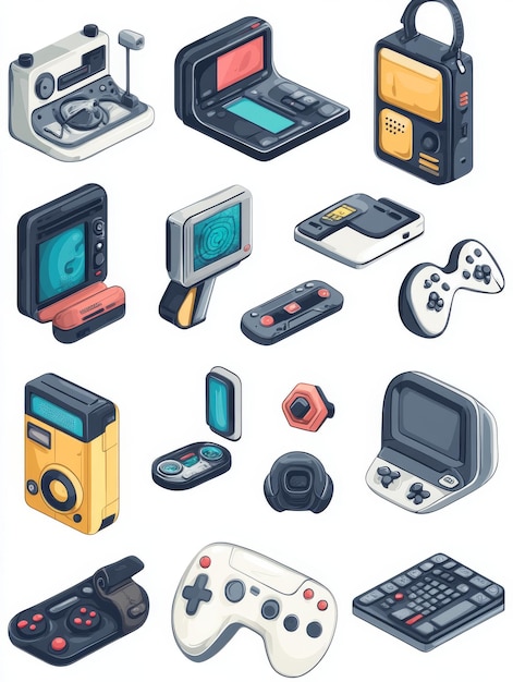 Photo retro gaming devices collection