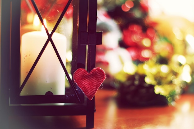 Retro heart shape bokeh