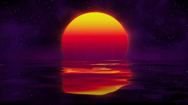 Retro landscape background sunset d landscape digital retro landscape cyber surface s party retro fa