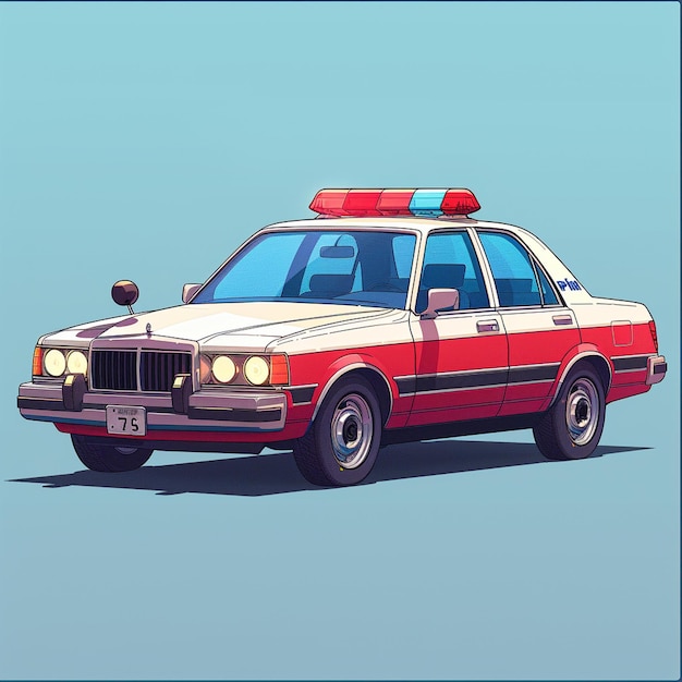 A retro patrol car illustration