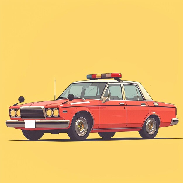 Photo a retro patrol car illustration