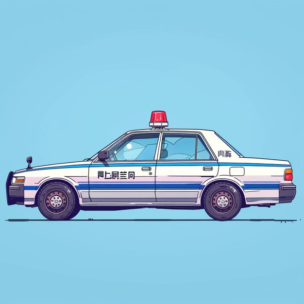 Photo a retro patrol car illustration