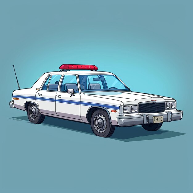 Photo a retro patrol car illustration