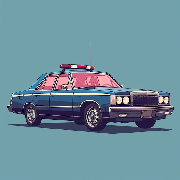 Photo a retro patrol car illustration