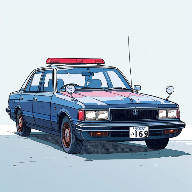 Photo a retro patrol car illustration