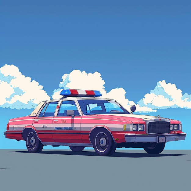 A retro patrol car illustration