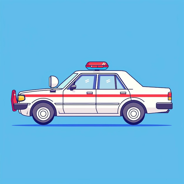 Photo a retro patrol car illustration