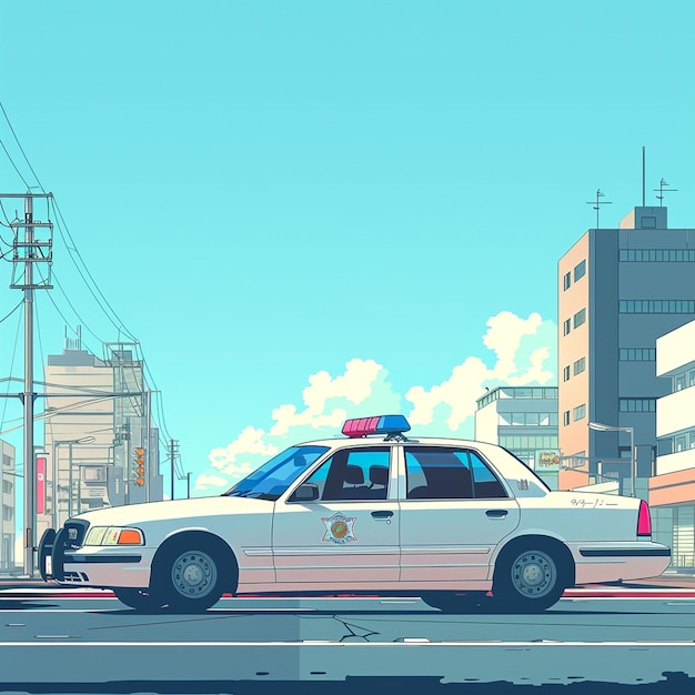 A retro patrol car illustration