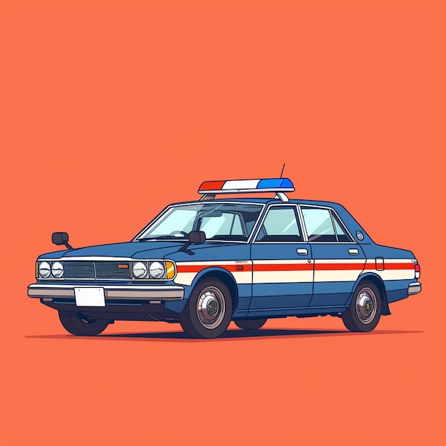 A retro patrol car illustration