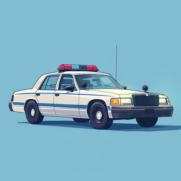 Photo a retro patrol car illustration