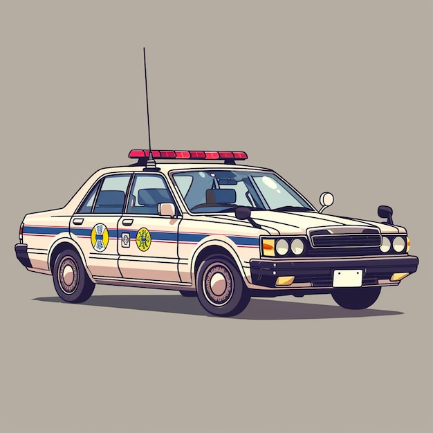 Photo a retro patrol car illustration