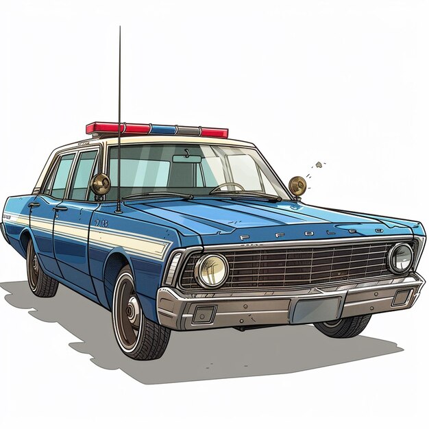 Photo a retro patrol car illustration