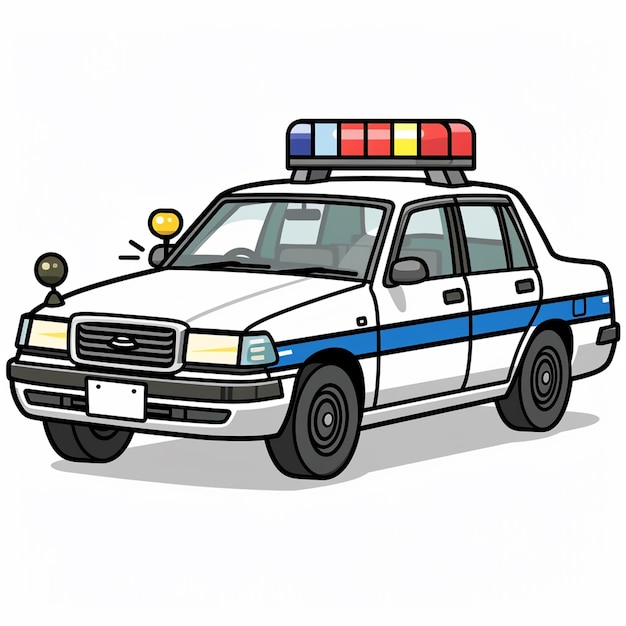 Photo a retro patrol car illustration