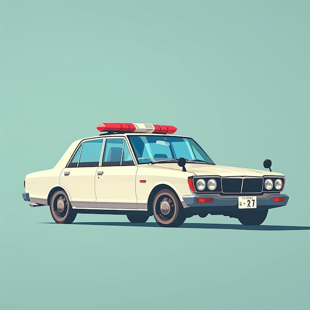 Photo a retro patrol car illustration