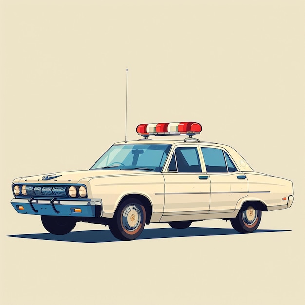 Photo a retro patrol car illustration