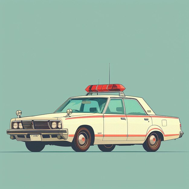 A retro patrol car illustration