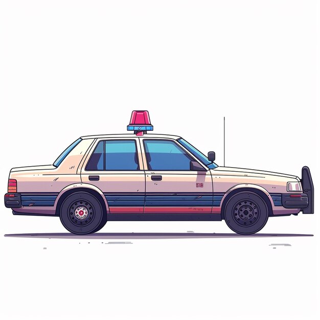 Photo a retro patrol car illustration