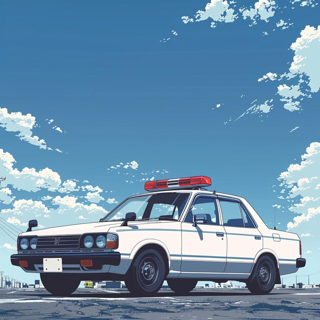 A retro patrol car illustration