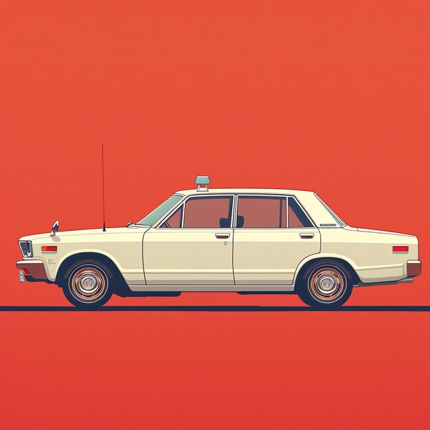 A retro patrol car illustration