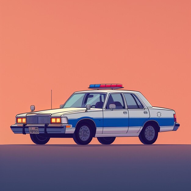 A retro patrol car illustration