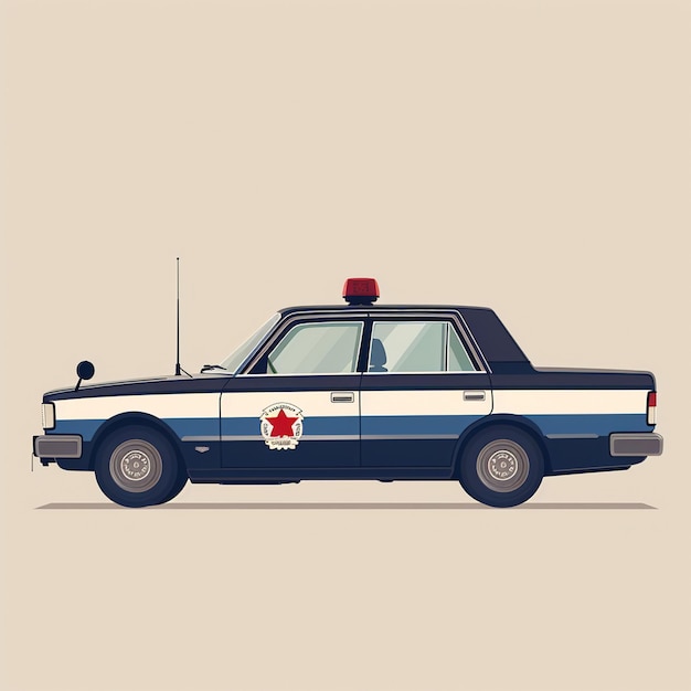 A retro patrol car illustration