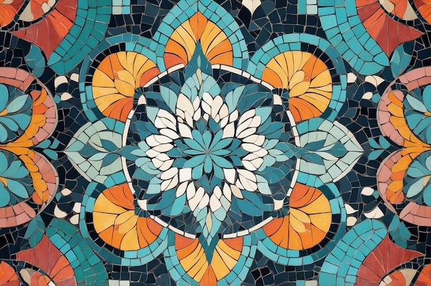 Retro pattern in mosaic style