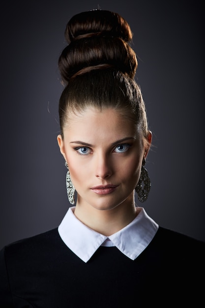 Retro portrait of a sexy model in studio