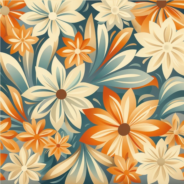 Retro Psychedelic Flower Pattern