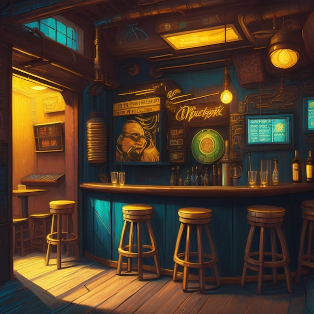 Retro rustic vintage pub